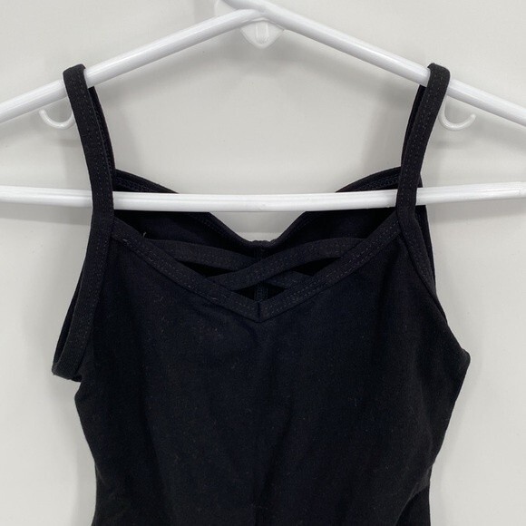 more than magic target leotard gymnastics suit XS 4/5 Black bodysuit cross front - Picture 4 of 6